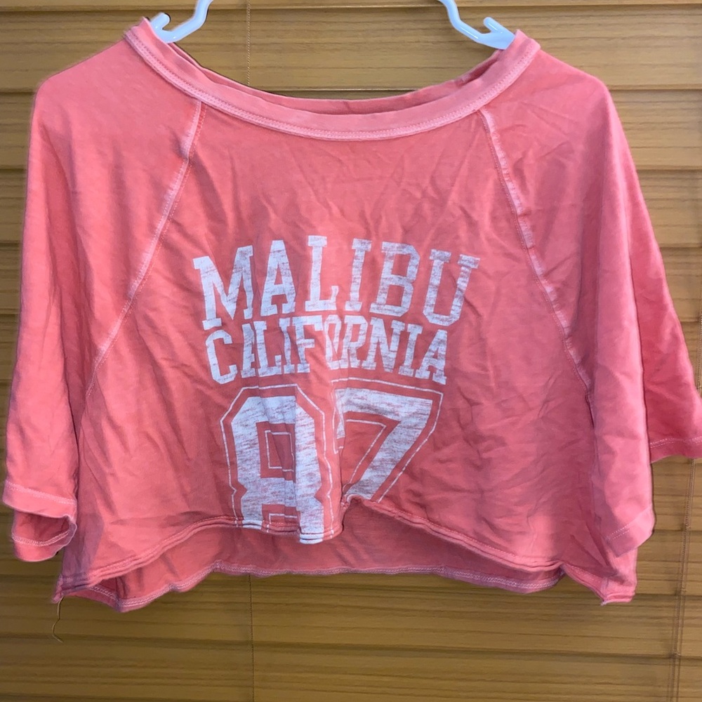 Aeropostale Red Crop Boyfriend Tee